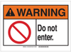 Brady B-514 Polyester Rectangle White Restricted Area / No Trespassing Sign - 10 in Width x 7 in Height - TEXT: WARNING Do Not Enter - 143728 - 754473-96373 - R. S. Hughes Company, Inc.