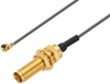 UMCX Plug Right Angle to MCX Jack Bulkhead Cable 6 Inch Length Using 1.13mm Coax - PE38298-6 - Pasternack