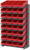 Akro-Mils APRS 900 lb Red Gray Powder Coated Steel 16 ga Single Sided Fixed Rack - 36 3/4 in Overall Length - 32 Bins - Bins Included - APRS18088 RED - APRS18088 RED - R. S. Hughes Company, Inc.