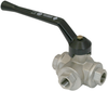 Three-way ball valve for manual switching of vacuum and compressed air KVD 10 3/2 -- 10.05.08.00002 - Image
