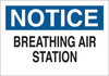 Brady B-401 Polystyrene Rectangle White Breathing Apparatus Sign - 14 in Width x 10 in Height - TEXT: NOTICE BREATHING AIR STATION - 22637 - 754476-22637 - R. S. Hughes Company, Inc.