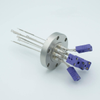 Thermocouple Feedthrough, Type E, 5 Pairs, Miniature Connectors, 2.75 Conflat Flange THERMOCOUPLE-TYPE-E-5-PAIR-CONNECTOR-275CF - A0459-4-CF - MPF Products, INC.