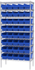 Akro-Mils Shelfmax 2000 lb Adjustable Blue Chrome Steel Open Adjustable Fixed Shelving System - 40 Bins - 2000 lb Total Capacity - AWS183630098 BLUE - AWS183630098 BLUE - R. S. Hughes Company, Inc.