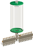 Green Color Key, Clear View Multiple Feed Manual Lubricator, 1 gal Acrylic Reservoir, 17 Feeds, 1/4” OD Tube Outlets - B5163-128AB171GW - Oil-Rite Corp.