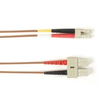 2-m, SC-LC, 50-Micron, Multimode, Plenum, Brown Fiber Optic Cable - FOCMP50-002M-SCLC-BR - Visual Sound, Inc.