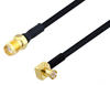 SMA Female to MCX Plug Right Angle Cable 12 Inch Length Using PE-SR405FLJ Coax - PE3W03859-12 - Pasternack