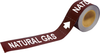 Brady Pipe Markers-To-Go B-946 White on Brown Vinyl Self-Adhesive Pipe Marker - 1 in Height - 8 in Length - Printed Msg = NATURAL GAS with Right Arrow - 109490 - 754473-67726 - R. S. Hughes Company, Inc.