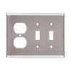 3-Gang 2 Toggle & 1 Duplex Combination Wall Plates, Stainless Steel Standard Size Polished Finish - 62SBS - Suzhou Ele Mfg Co., Ltd.