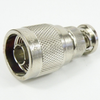 N Male (Plug) to BNC Male (Plug) Adapter, Nickel Plated Brass Body, 1.35 VSWR - SM3520 - Fairview Microwave Inc.