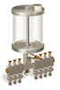(Formerly B3153-4X07), Multiple Feed Manual Lubricator, 1 qt Acrylic Reservoir, 7 Feeds - B3153-032A07B111GW - Oil-Rite Corp.
