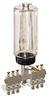 (Formerly B3193-4X01), Multiple Feed Manual Lubricator, 1 qt Polycarbonate Reservoir, 6 Feeds -- B3193-03206B111GW