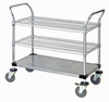 Utility Cart, 2 Wire/1 Solid Shelves; Height Quantum Storage - 42AC6344 - Newark, An Avnet Company