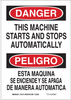 Brady B-555 Aluminum Rectangle White Machine & Equipment Sign - 10 in Width x 14 in Height - Language English / Spanish - 124142 - 754473-79902 - R. S. Hughes Company, Inc.