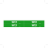 Brady B-946 White on Green Vinyl Self-Adhesive Pipe Marker - 1 1/8 in Height - 3/4 in Character Height - 7 in Length - Printed Msg = WATER - 7304-4 - 754476-93205 - R. S. Hughes Company, Inc.