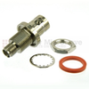 Bulkhead SMA Female (Jack) to BNC Female (Jack) Adapter, Passivated Stainless Steel Body, High Temp, 1.3 VSWR -- SM4703 - Image