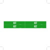 Brady B-946 White on Green Vinyl Self-Adhesive Pipe Marker - 1 1/8 in Height - 3/4 in Character Height - 7 in Length - Printed Msg = HOT - 7372-4 - 754473-67422 - R. S. Hughes Company, Inc.