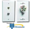 Leviton Flush Mount TV/Phone Wallplate - Carded Unit Pack - C2450 - TelephoneStuff.com