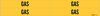 Brady B-946 Black on Yellow Vinyl Self-Adhesive Pipe Marker - 1 1/8 in Height - 3/4 in Character Height - 7 in Length - Printed Msg = GAS - 7119-4 - 754476-93117 - R. S. Hughes Company, Inc.