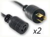 LOCKING NEMA L6-15P to LOCKING NEMA L6-15R x 2 HOME // Power Cords // High Voltage Power Cords // Locking Blade Power Cords - 0560.024 - Quail Electronics