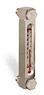 Aluminum Liquid Level Gage with Card Thermometer, 5” Centerline, Back Mount 1/2”-20 with Nuts - B3540-30500BB1W - Oil-Rite Corp.