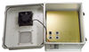 14x12x07 Fiberglass Reinf Polyester FRP Weatherproof Outdoor IP24 NEMA 3R Enclosure, 802.3af PoE MNT PLT, MECH Thermostat 48 VDC Fan Gray - TEF141207-40FAF - Transtector Systems, Inc.