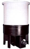 55 Gallon Cylindrical PP Cone Bottom Tank w/ Poly Stand - TC2247BP - Plastic-Mart