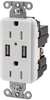 Usb Charger Duplex Receptacle, 15A, 125Vac, White; Product Range Hubbell Wiring Devices - 47W4056 - Newark, An Avnet Company