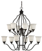 Light Multi Tier Chandelier - F2652/6+6ORB - Murray Feiss Lighting