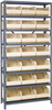 Open Shelving, 8Shelves, 21Bins, Ivory; Shelving Unit Type Quantum Storage - 44AC9009 - Newark, An Avnet Company