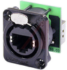 Receptacle etherCON D series - feedthrough - black - w/screws - 70088439 - Allied Electronics, Inc.