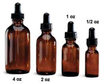 Glass Laboratory Bottles, Amber Rounds with Glass Droppers -- 4001-22