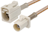 White FAKRA Plug to FAKRA Jack Cable 60 Inch Length Using RG316 Coax - PE38756B-60 - Pasternack