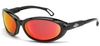 Raptor, HD red mirror lens, shiny black frame - 1169 - Crossfire By Radians