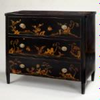 Black lacquer decorated chest of drawers - FCD04/BK/D - Vaughan Designs, Inc.