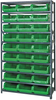 Open Shelving, 10Shelves, 27Bins, Green; Shelving Unit Type Quantum Storage - 44AC5674 - Newark, An Avnet Company