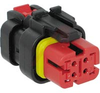 CONNECTOR, AMPSEAL 16, PLUG ASSEMBLY, 4POSITION, 14-18 AWG, RED - 70084754 - Allied Electronics, Inc.