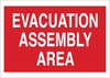 Brady B-555 Aluminum Rectangle Red Emergency Evacuation Sign - 20 in Width x 14 in Height - TEXT: EVACUATION ASSEMBLY AREA - 95505 - 754476-95505 - R. S. Hughes Company, Inc.