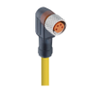 M8 Standard Sensor/Actuator Single-Ended Cordset: Female, angled, 4-pin, A-coded, translucent body, 30 V AC/DC, 4 A; PUR yellow cable, 4-wires, 0.34 mm² - RKMWV 4-280 - Belden Inc.