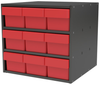 Akro-Mils Akrodrawers 60 lb Charcoal Gray Powder Coated, Textured Stackable Super Modular Cabinet - 17 in Overall Length - 18 in Width - 16 1/2 in Height - 9 Drawer - Non-Lockable - AD1817C68 RED - AD1817C68 RED - R. S. Hughes Company, Inc.