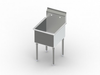 S1 Series, One Compartment Sink, Steel Single Bowl Sink - 4S1-2436 - AERO Manufacturing Company