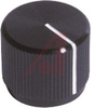 Knob, round w/indicator line, machined aluminum, black, SH:.125, .75 dia, .62 ht - 70206960 - Allied Electronics, Inc.