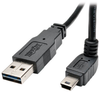 Universal Reversible USB 2.0 Converter Adapter Cable (Reversible A to Down-angle 5Pin Mini B M/M), 3-ft. -- UR030-003-DNB - Image