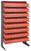 Sloped Rack, 8Shelves, 72Bins, Red; Shelving Unit Type Quantum Storage - 44AC6573 - Newark, An Avnet Company