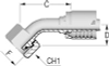 One-Piece Alfacrimp Fittings, 45º Metric Swivel Female O-Ring 24º Seat DIN 3853 Light - S Series -- S-0618-FM4L - Image