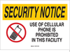 No Cellular Sign - 95498 - Brady Corporation