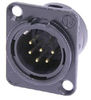 NEUTRIK NC6MDL1B D SIZE 6-PIN MALE XLR RECEPTACLE BLACK/GOLD - NEUNC6MDL1B - HAVE, Inc.