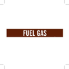 Brady B-946 White on Brown Vinyl Self-Adhesive Pipe Marker - 2 1/4 in Height - 2 in Character Height - 14 in Length - Printed Msg = FUEL GAS - 7357-1 - 754473-67209 - R. S. Hughes Company, Inc.