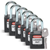 Brady Black Nylon Steel 6-pin Keyed & Safety Padlock 51353 - 1 1/2 in Width - 1 3/4 in Height - 1/4 in Shackle Diameter - 1 Key(s) Included - 754476-51353 -- 754476-51353 - Image