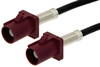 Bordeaux FAKRA Plug to FAKRA Plug Cable 36 Inch Length Using RG174 Coax - PE38751D-36 - Pasternack