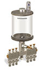 Levelux Clear View Multiple Feed Manual Lubricator, 1 qt Acrylic Reservoir, 6 Feeds, 1/4” OD Tube Outlets - B5178-032AB061W - Oil-Rite Corp.